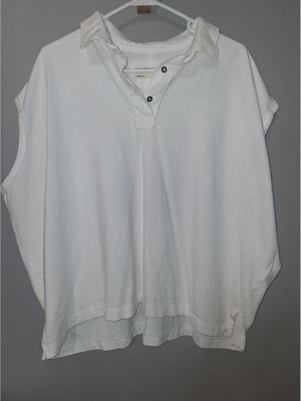 Nwot Free people oversized sleeves polo white small